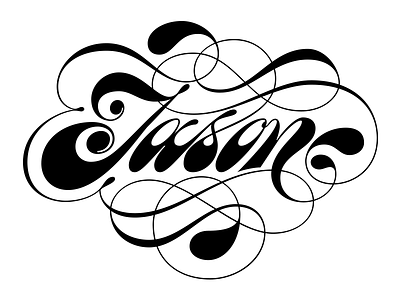 Jason Script Flourished art bold contrast design flourish lettering ornamental typography retro script spencerian type typography vector vintage