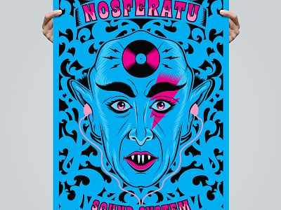 Nosferatu Sound System Poster design horror illustration movie nosferatu retro surreal terror vector vintage