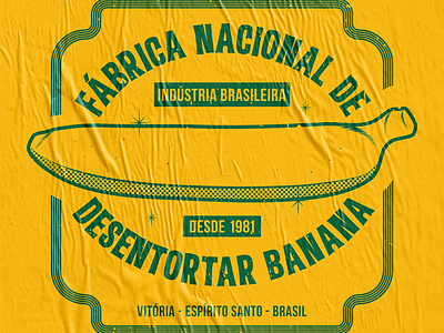 Fábrica de Desentortar Banana art badge branding design illustration logo logotype retro type typography vector vintage