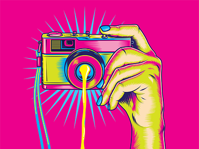 Click! color design illustration pop popart retro surrealism vector vintage