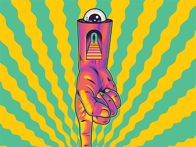 Exclamation Point! illustration psychedelic retro typography vector vintage