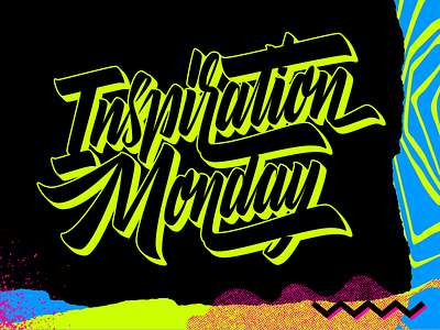 Inspiration Monday branding design lettering ligature logo psychedelic swash type typography vector