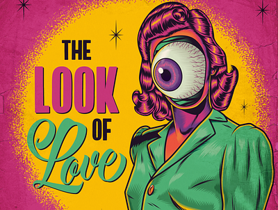 The look of Love art design illustration lettering retro surrealism type typography vector vintage