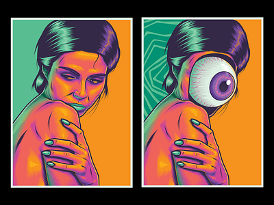 Before / After art body figurative illustration lowbrowart psychedelic surrealism vector woman
