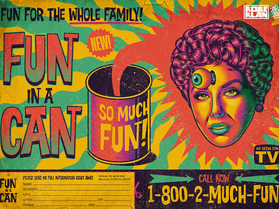 Fun in a Can art illustration lettering psychedelic retro surrealism type typography vector vintage