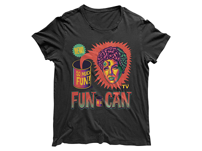 Fun in a Can Tee advertising art design illustration psychedelic retro surrealism typography vector vintage