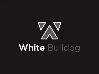 White Bulldog black bulldog design dog dog logo logo logocreation logodesign minimalistic negative space vector w white