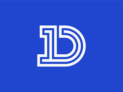 1D Logo 1 1d blue d design geometric grid grid system letter letter design letters logo logocreation logodesign minimalistic number sandro symbol vector white