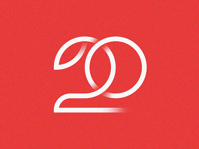 20 0 2 20 design digit geometric graphic design letter design letters logo logocreation logodesign minimalistic number red sandro vector white