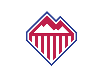 Mountain + USA + Heart blue design geometric graphic graphic design heart illustration logo logo design logocreation logodesign minimalistic mountain red sandro usa vector