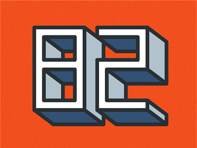 82 2 8 82 cube design digits geometric illustration letter design letters logo math minimalistic number numbers orange sandro stroke vector white