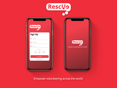 Sign Up - #DailyUI001 app branding daily 100 challenge dailyui dailyui 001 dailyui1 design experience experiencedesign iphonex logo minimal mockups rescue signup ui ux web