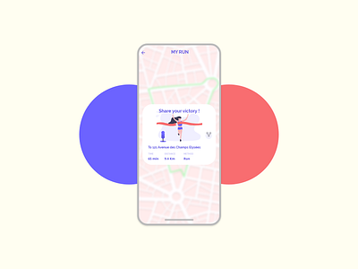 My Run - #DailyUI010 adobe adobexd app blue daily 100 challenge dailyui design experience experiencedesign flat icon illustration iphone minimal red share share button ui undraw ux