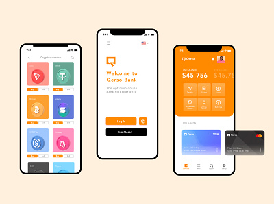 Qerso - Crypto Bank App blockchain crypto cryptocurrency defi mobile app design product designer ui uiux