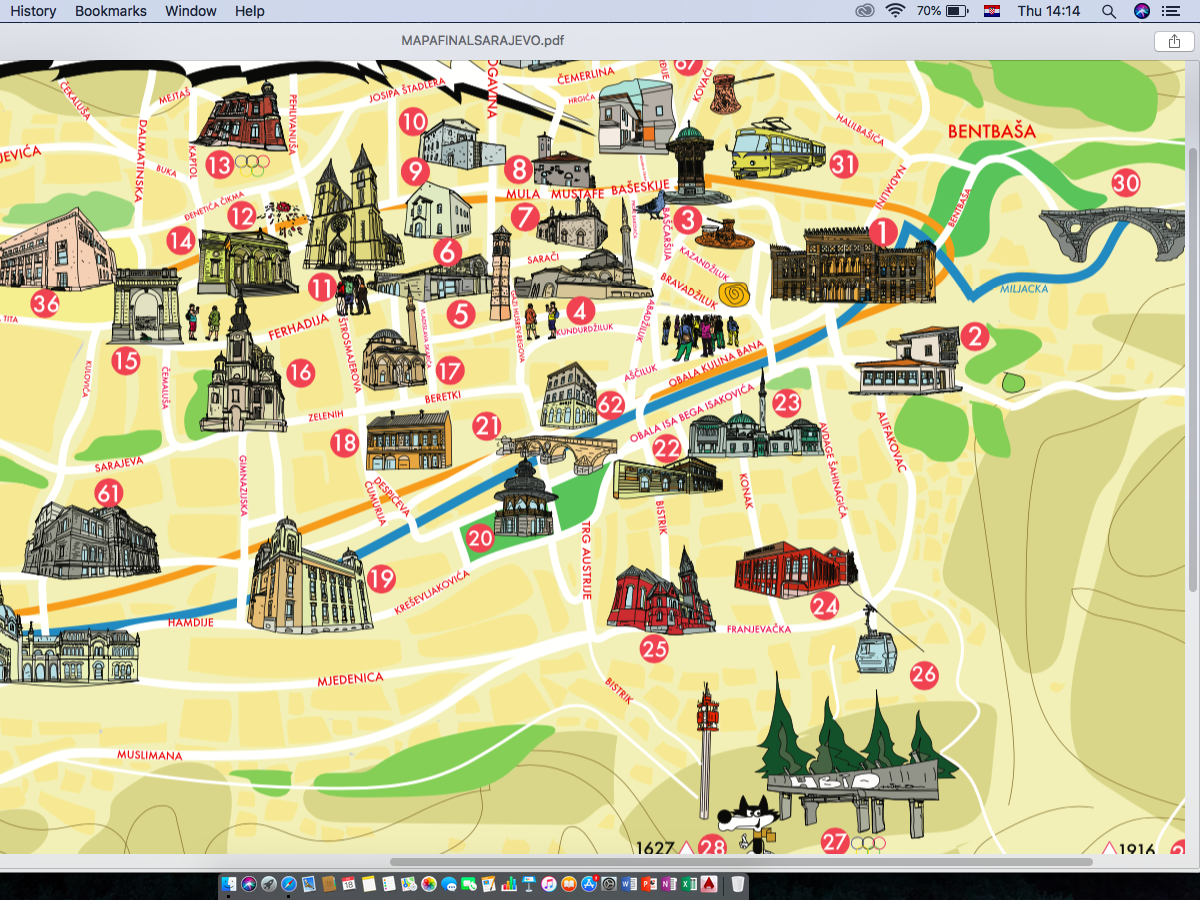 Sarajevo Funky Tours, Map design illustration illustration art sketches