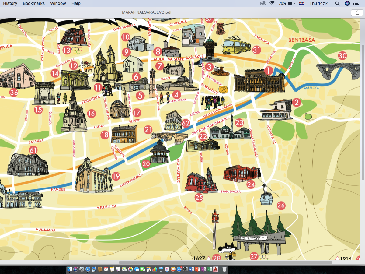 Sarajevo Tourist Map