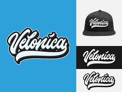 Velonica - Lettering Logo apparel design brand identity branding custom type design hand lettering handdrawn lettering logo logotype script snapback type typo typography