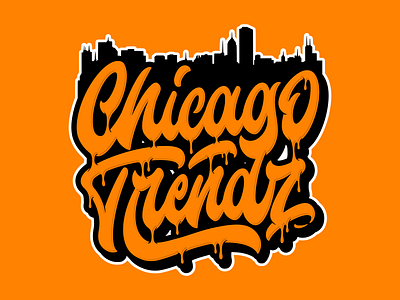 Chicago Trendz - Lettering Logo apparel branding clothing hand lettering identity illustration lettering logo logotipo logotype merch script t shirt type typo typography vector