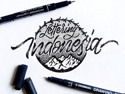 Lettering Indonesia apparel design custom type design hand lettering handdrawn lettering logotype sketch typography vintage