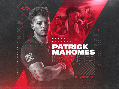 BioSteel Athlete Birthday Graphics - Mahomes | 2020 athlete birthday design football graphic design mahomes nfl red and black social sports