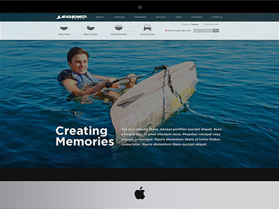 Legend® Homepage Re-Design boats design homepage legend navigation redesign scroll web