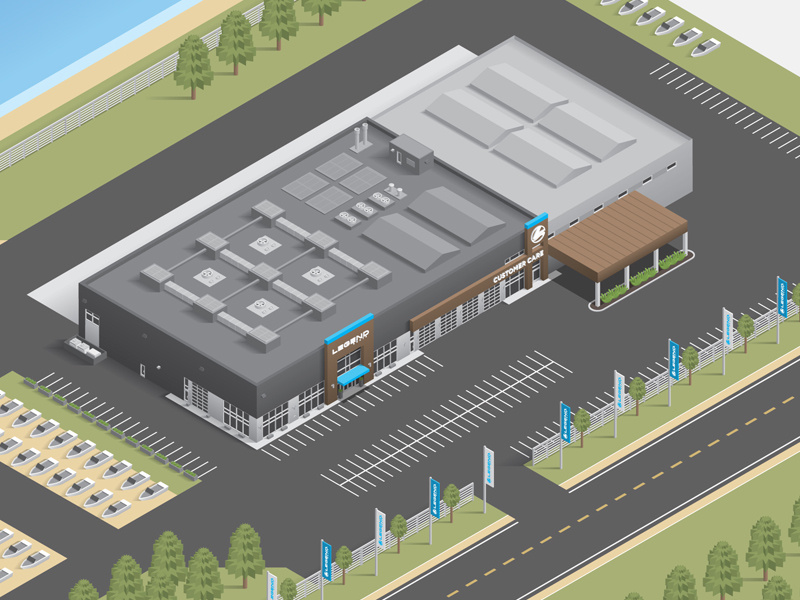 Isometric Illustration Legend Boats Headquarters 2017 by Tom Beltrame