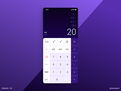 Daily UI - 04: Calculator