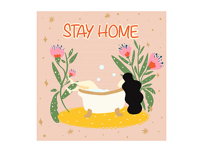 Stay Home coronavirus covid19 design illustration
