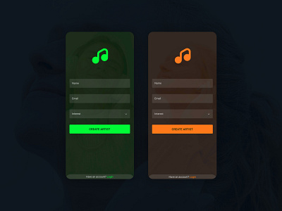 Music App Signup app appsignup appui dailyui music musicapp shaheeraltaf signup ui