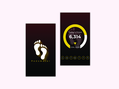 Pedometer App 3d android app design icons mockup photoshop uidesign uxdesign