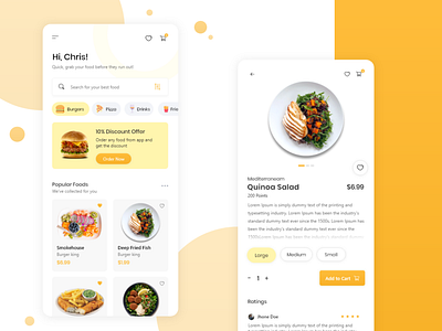 Mealclub, food delivery app ui