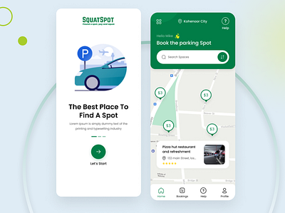 Squat Spot - Parking and spot looking app app design design food app map app mapp app ui motion graphics spot app ui ux