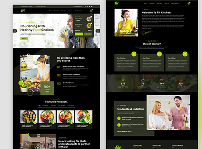 Fit Kitchen - Nourshing Food Website Concept 3d animation app design branding design food app graphic design illustration logo mockup motion graphics ui ux