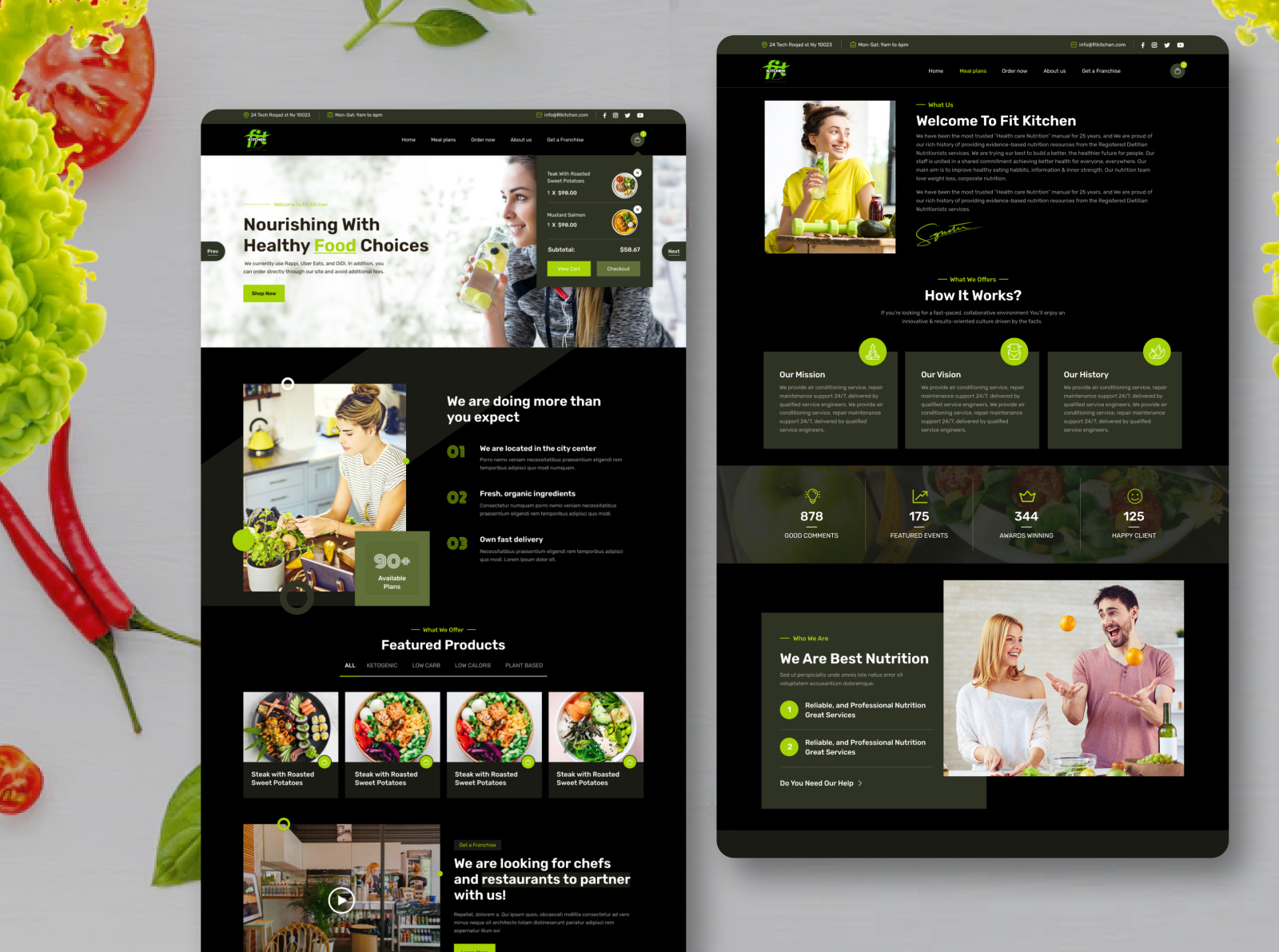 Fit-kitchen A Diet And Neutrion Website Ui Ux By Shahzad Iqbal On Dribbble