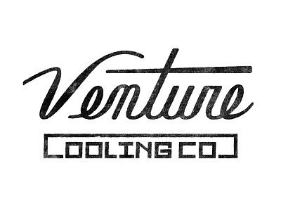 Venture Cooling black cooler font hand lettered lettering logo script type typography vintage white