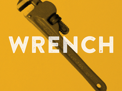 Wrench black halftone newspaper old plumber porch print tool tool ad vintage yellow