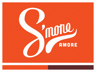 S'more Amore bold branding classic color identity lettering logo mark orange script smore type