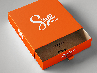 S'more Amore Packaging Concept bold classic food packaging food product gift box handmade identity orange packaging smore smore pack
