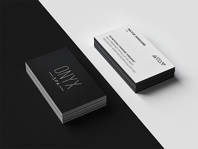 Onyx Spa Biz Cards biz card black business card bw clean identity line modern print simple white