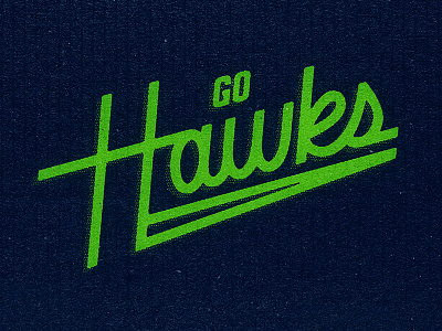 Go Hawks lettering monoline seahawks seattle sport type