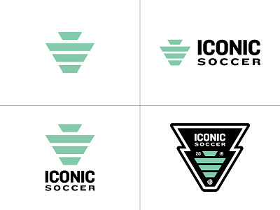 Iconic Soccer Consulting badge bold brand identity branding iconic logo simple soccer badge soccer crest soccer logo symbol