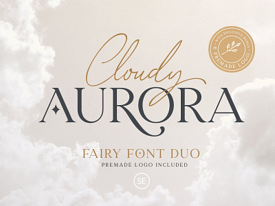 Cloudy Aurora - Font Duo (+LOGOS) calligraphy font calligraphy fonts design fairy font duo font design font duo fonts collection handwriting fonts handwritten fonts letttering logo luxury fonts modern fonts sans serif serif fonts typography typography art typography design typography logo typography poster