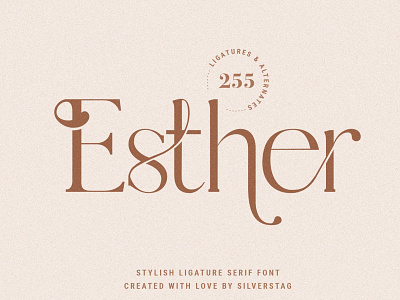 Esther - Stylish Ligature Serif Font advertising fonts bold fonts branding fonts calligraphy fonts elegant fonts font font design font family fonts fonts collection handwriting fonts handwritten fonts logo fonts luxury fonts modern fonts sans serif fonts serif fonts simple fonts stylish fonts trending fonts