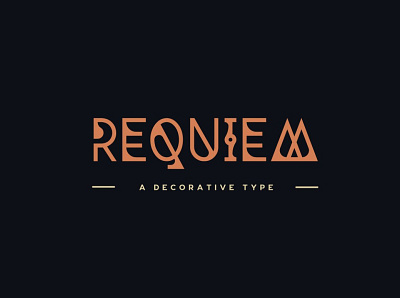 Requiem Decorative Typeface black branding dark decorative elegant fonts font design fonts collection gothic font handmade font luxury fonts minimal minimal fonts movie mysterious font poster sacred geometry typeface typography typography font unique