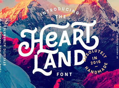 Heartland Font american badge branding decorative font display font fonts collection hand drawn handcrafted font logo font logos retro font rough font sans serif sans serif font sans serif fonts serif font typeface uppercase vintage font vintage fonts