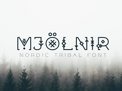 Mjölnir - Nordic Tribal Font design flyer font font fonts lettering logo nordic font nordic tribal font nordic type old poster font retro text fonts tittles font tribal font tribal fonts typeface typography viking vintage