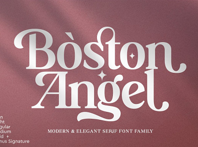 Boston Angel-Modern & Elegant Serif branding calligraphy calligraphy fonts clothing elegant font font design fonts collection handwriting fonts handwritten fonts logo design luxury fonts magazine modern calligraphy modern font modern fonts sans serif sans serif fonts serif font serif fonts t shirt