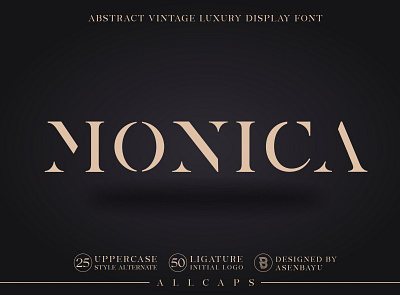 MONICA - Abstract Vintage Display Font abstract bold branding calligraphy classy design display elegant font logo logos luxury modern modern calligraphy professional project simple trendy vintage wedding