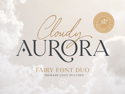 Cloudy Aurora - Fairy Font Duo branding design fairy font fairy font duo font font design font duo fonts collection lettering logo modern serif professional sans serif sans serif font script script font script fonts serif serif font serif fonts