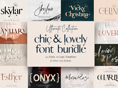 Chic & Modern Font Bundle - 90% OFF bundle calligraphy chic collection elegant font font bundle font design font family font typeface fonts collection free logo hand lettering lettering logo logo templates modern sans serif serif typeface stylish